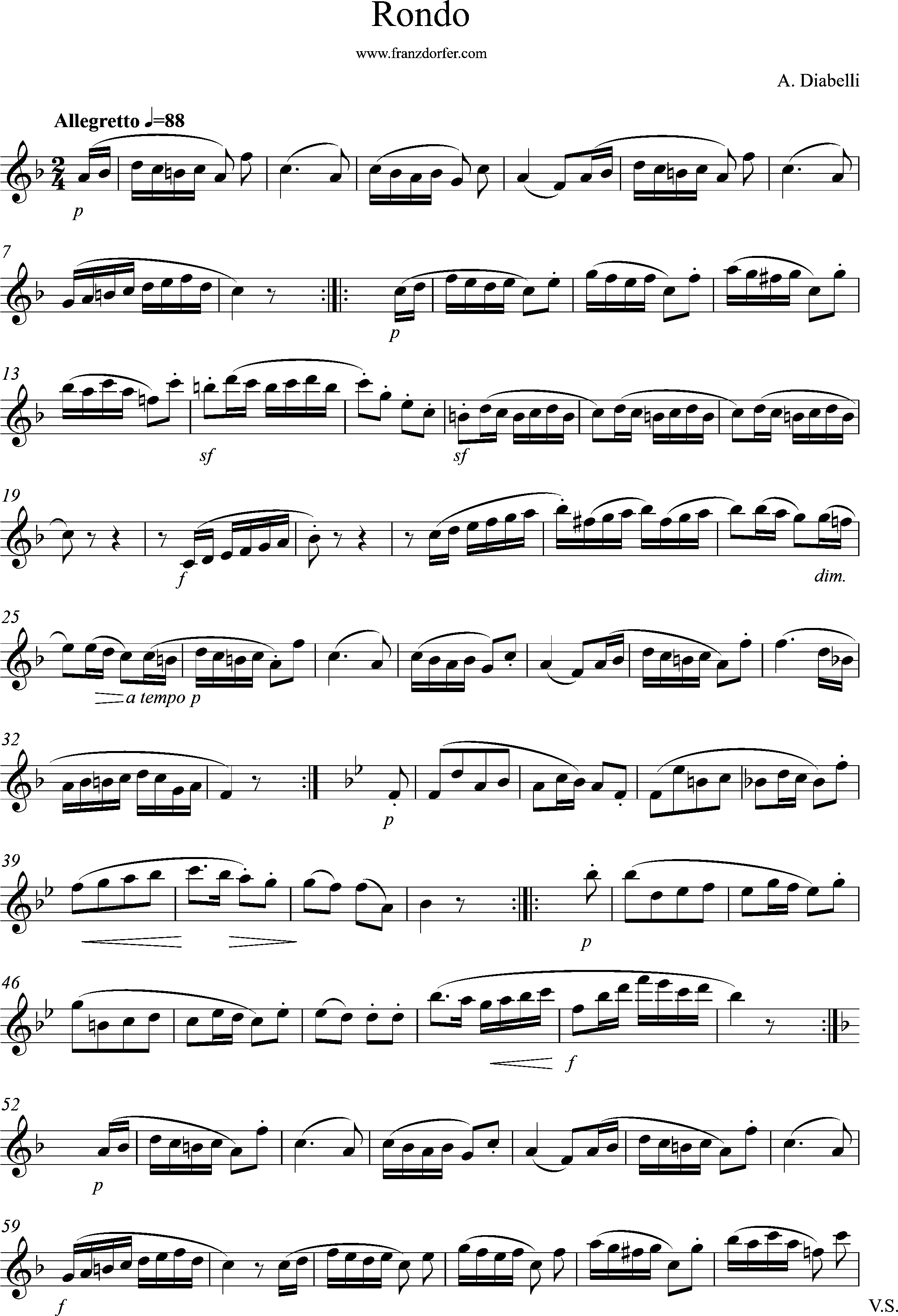 solopart- F-Major, Rondo Diabelli